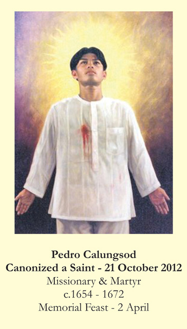 St. Pedro Calungsod Canonization Holy Card